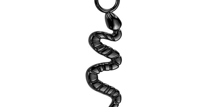 Titanium Dangle Snake Charm For Hoops, Studs and More in Silver, Gold & Black PVD
