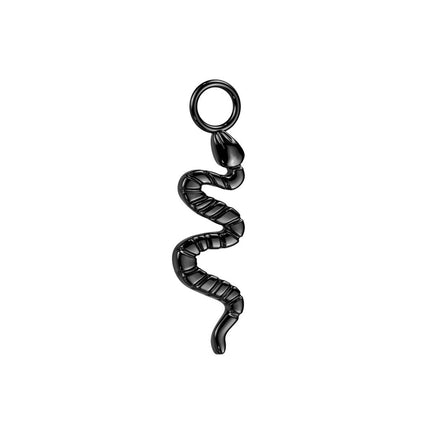 Titanium Dangle Snake Charm For Hoops, Studs and More in Silver, Gold & Black PVD