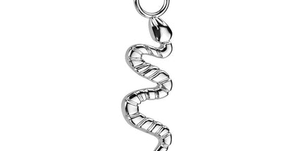 Titanium Dangle Snake Charm For Hoops, Studs and More in Silver, Gold & Black PVD