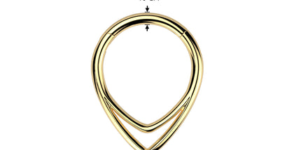 Titanium Hinged Segment Hoop Ring With Double Chevron Line