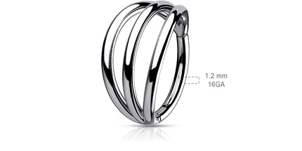 Titanium Hinged Segment Triple Hoop