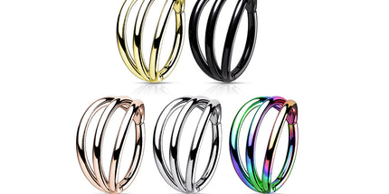 Titanium Hinged Segment Triple Hoop
