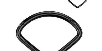 Titanium Hinged Segment Hoop Ring With Wide Chevron