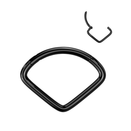 Titanium Hinged Segment Hoop Ring With Wide Chevron
