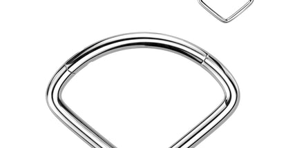 Titanium Hinged Segment Hoop Ring With Wide Chevron