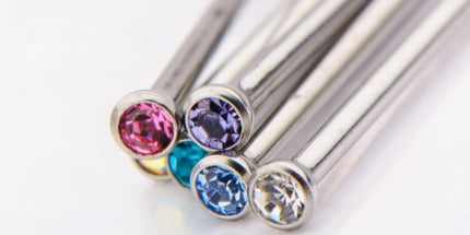 Invictus Titanium Bezel Set Gem Nose Pin 1