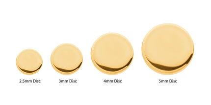 Invictus 24Kt Gold PVD Titanium Internally Threaded Flat Disc Top