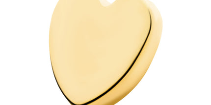 Invictus 24KT Gold PVD Titanium Internally Threaded with Heart Top