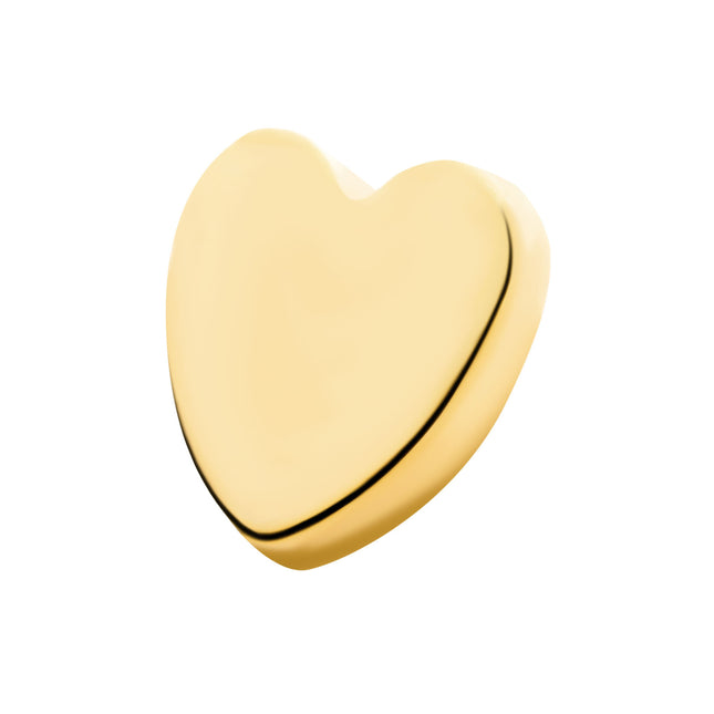 Invictus 24KT Gold PVD Titanium Internally Threaded with Heart Top