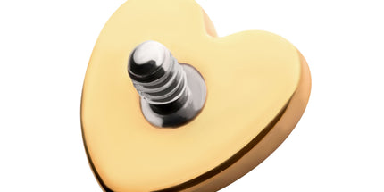 Invictus 24KT Gold PVD Titanium Internally Threaded with Heart Top