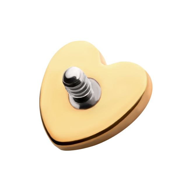 Invictus 24KT Gold PVD Titanium Internally Threaded with Heart Top