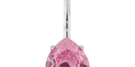 Titanium Internally Threaded Prong Set Pear Navel