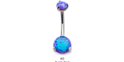 Invictus Internally Threaded Titanium Opal Prong Set Navel