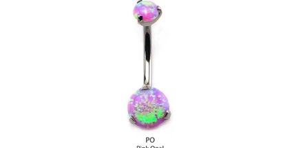 Invictus Internally Threaded Titanium Opal Prong Set Navel