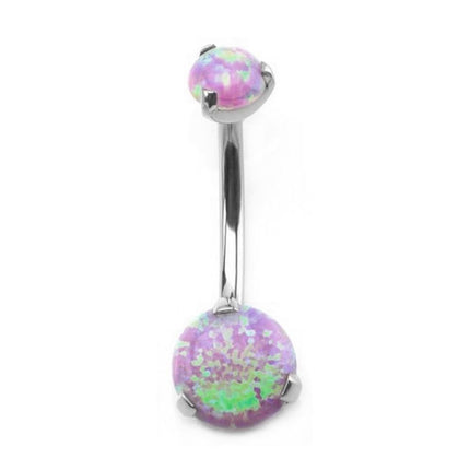 Invictus Internally Threaded Titanium Opal Prong Set Navel