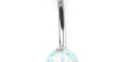 Invictus Internally Threaded Titanium Opal Prong Set Navel
