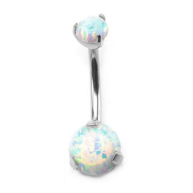 Invictus Internally Threaded Titanium Opal Prong Set Navel