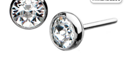 Invictus Threadless Titanium Bezel Set Gem