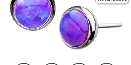 Invictus Threadless Titanium Bezel Set Synthetic Opal