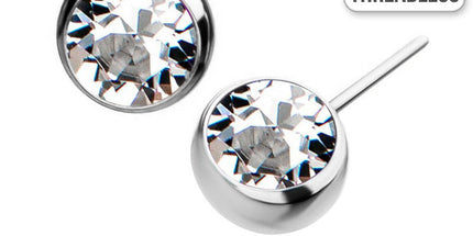 Invictus Threadless Titanium Side Facing Bezel Set Gem