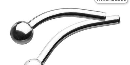 Invictus Threadless Titanium Curved Barbell Stem with 3mm Fixed Ball