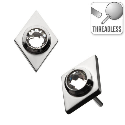 Invictus Threadless Titanium Jewelled Diamond Shaped Attachment