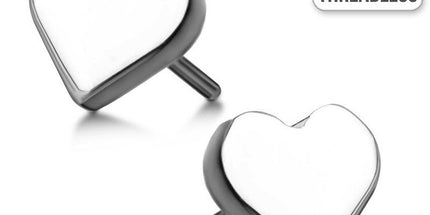 Invictus Threadless Titanium Flat Heart Attachment