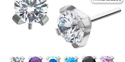 Invictus Threadless Titanium Prong Set Gem