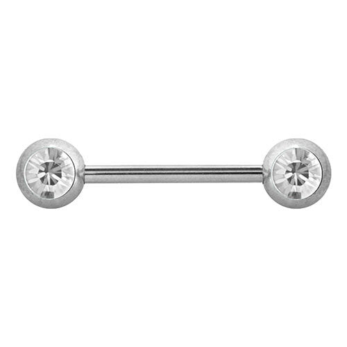 Titanium Double Jewelled Nipple Barbell