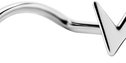 Titanium Angled Lightening Flash Nose Stud