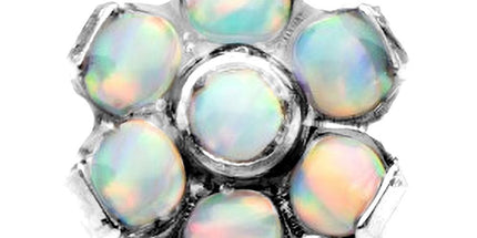 Titanium Internally Threaded Opal Flower Attachment with Opal Petals