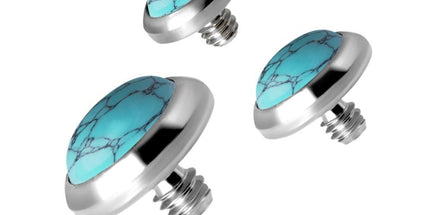 Titanium Synthetic Turquoise Cabochon