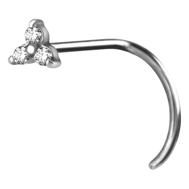 Surgical Steel Trinity Jewelled Nose Stud
