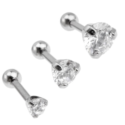 Triple Helix Claw Set Gem Barbell