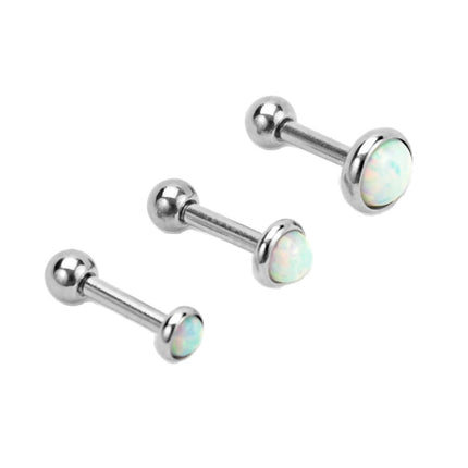 Opal Cabochon Disc Barbell