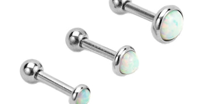Opal Cabochon Disc Barbell