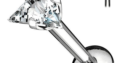 Internally Threaded Surgical Steel Jewelled Triangle Labret