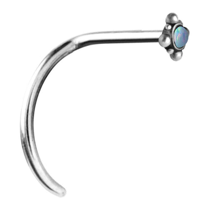 Steel Cast Tribal Opal Nose Stud 08