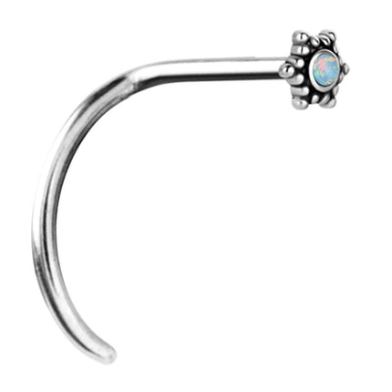 Steel Cast Tribal Opal Nose Stud 09