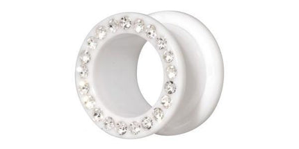 White Heat Jewelled Flesh Tunnel