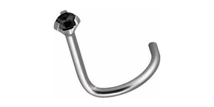Titanium Highline Curved Jewelled Nose Stud