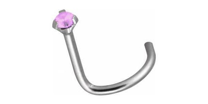 Titanium Highline Curved Jewelled Nose Stud