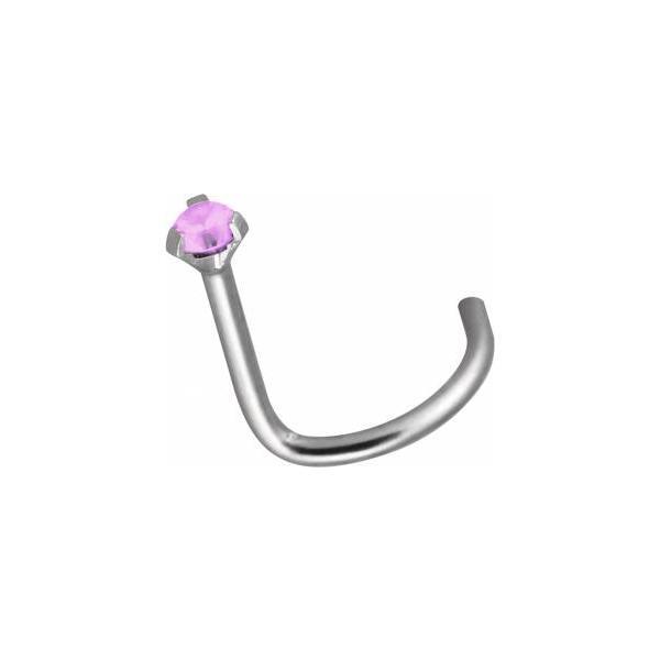 Titanium Highline Curved Jewelled Nose Stud