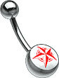 Titanium Picturebell Five Pointed Star Red/White