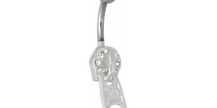 Steel Basicline Jewelled Zip Navel Bananabell