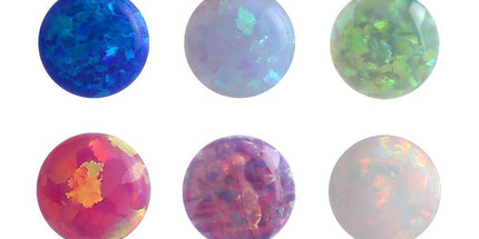 Synthetic Opal Threaded Ball White / 1.2mm (16ga) / 4mm