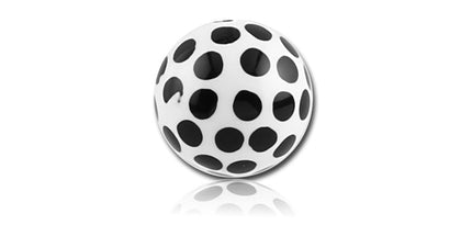 Acrylic Polka Dot Ball Black on White