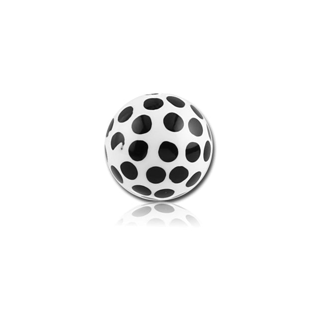 Acrylic Polka Dot Ball Black on White