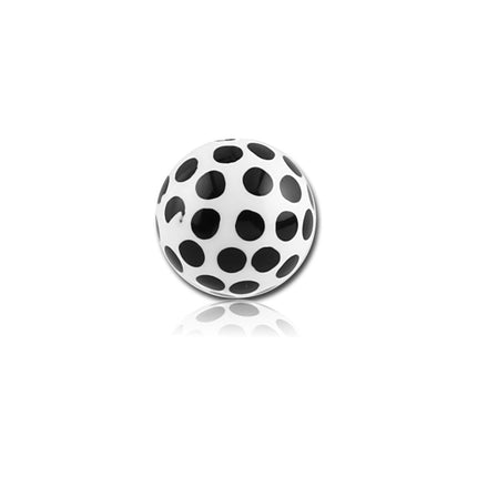 Acrylic Polka Dot Ball Black on White