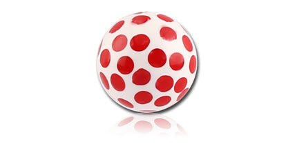 Acrylic Polka Dot Ball Red on White